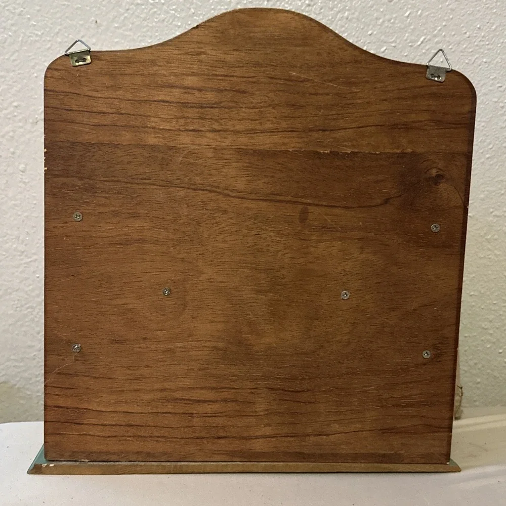 Vintage Wooden Curio Cabinet Display Shelf Glass Door Free-Standing/Wall Mount
